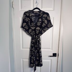 SHEIN Black and Cream Skull Maxi Dress